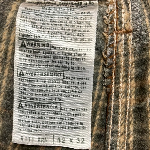 CARHARTT CANVAS DUCK FABRIC WITH FLANNEL LINING GOOD CONDITION, MENS 42x32 - Picture 8 of 9